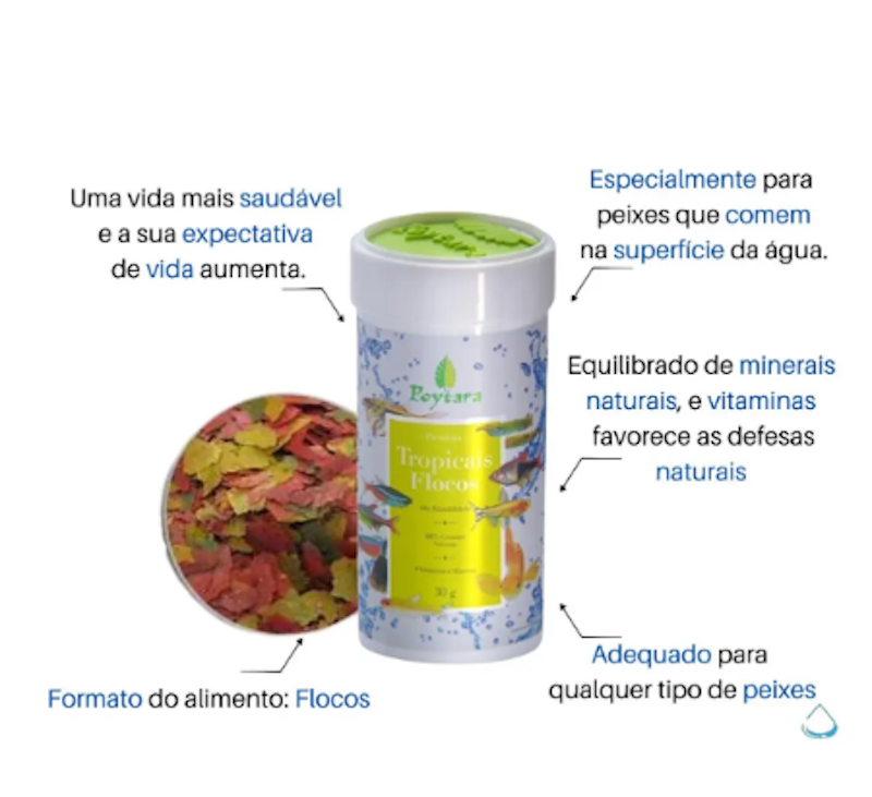 Ração Poytara Tropicais Flocos 2