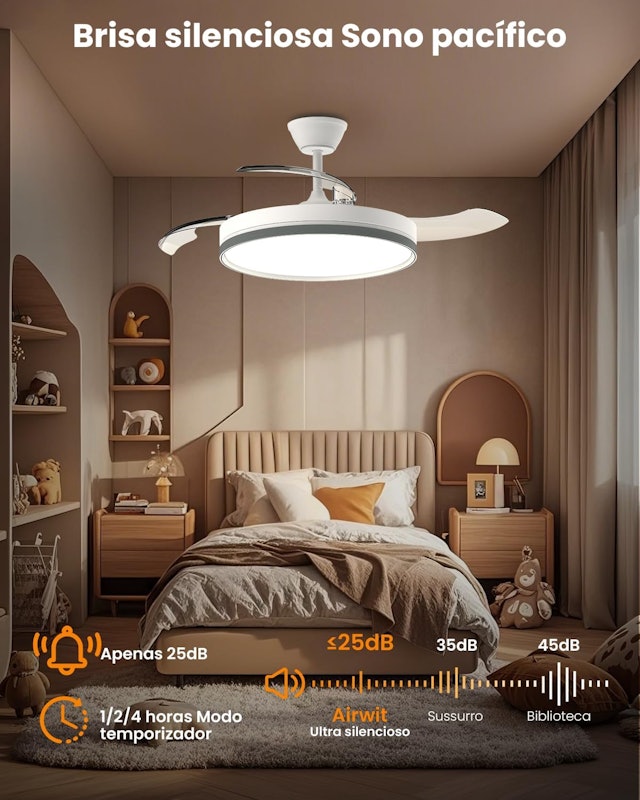 Ventilador de Teto Retrátil 106 cm 3