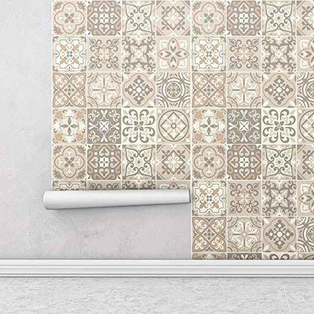 Adesivo Azulejos em Tons de Bege e Marrom 4