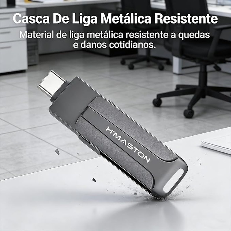 Pendrive USB-A/USB-C Rotativo 360° 3