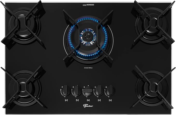 Cooktop a Gás Fischer 5 Bocas Fit Line Tripla Chama 1