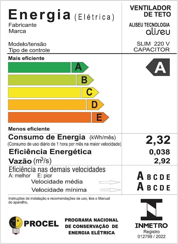 Ventilador de Teto Slim Plus com Controle Remoto e Controle de Parede (220 V) 4