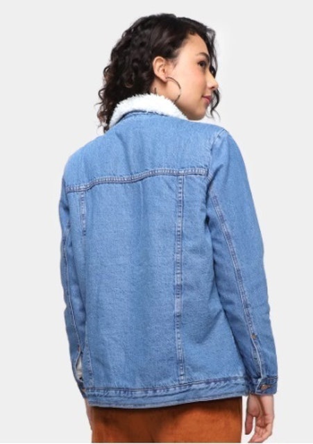 Jaqueta Feminina Trucker em Jeans Gola com Pelo 2