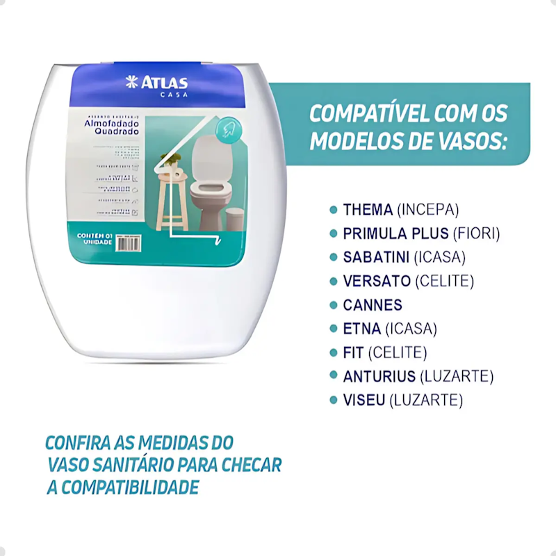 Assento Sanitário Almofadado Quadrado Primafer 4
