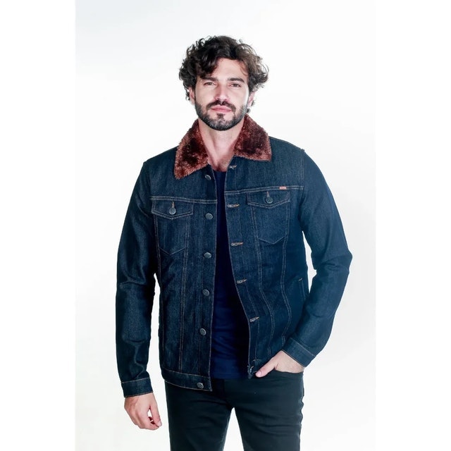 Jaqueta Jeans Masculina com Pelo 1