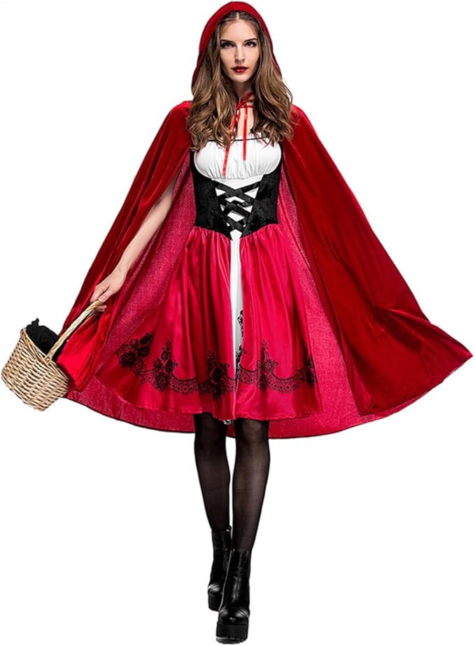 Fantasia Feminina com Capuz Vermelho