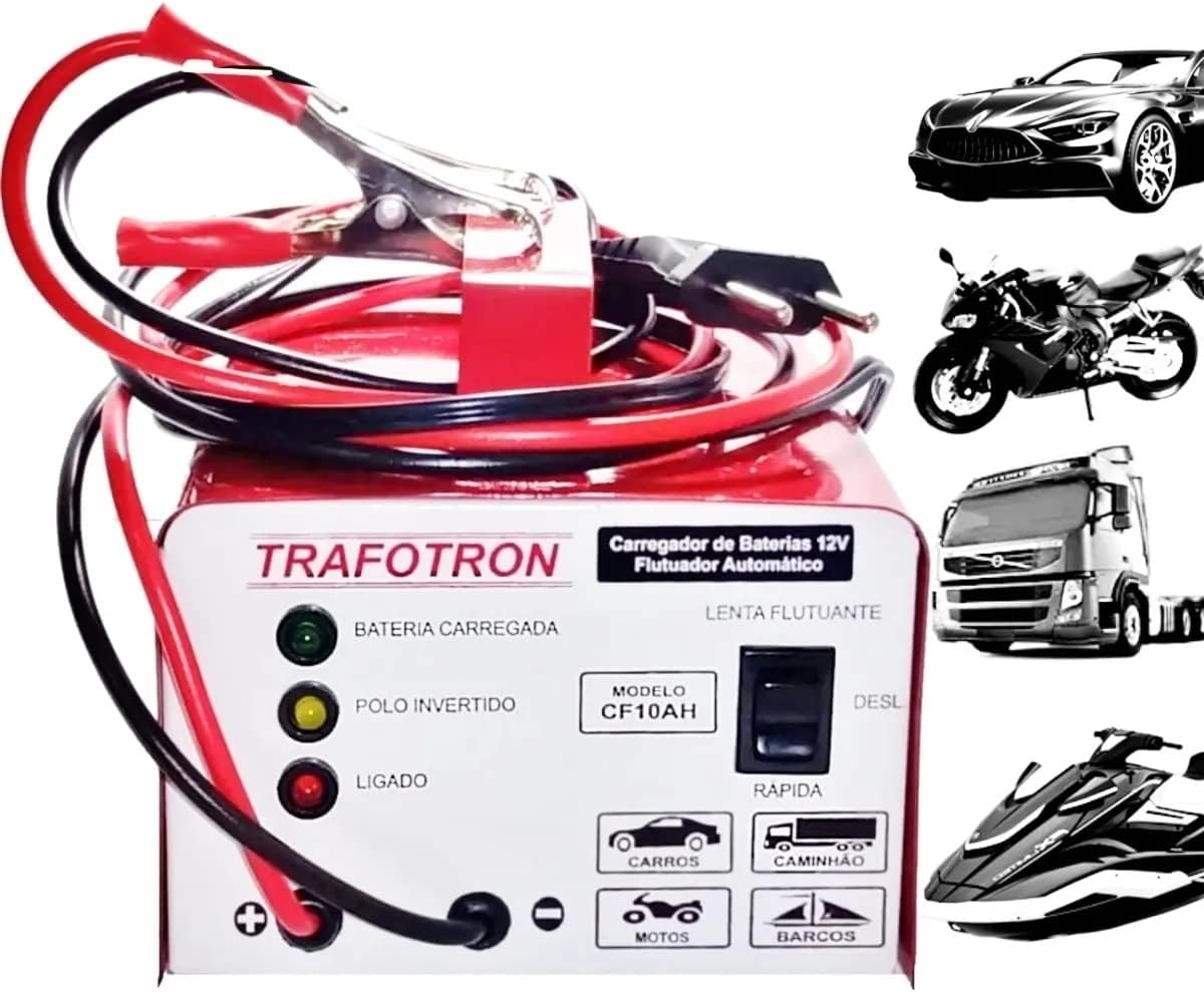 Carregador Bateria 12 V 10 Ah Carro Moto Flutuante 5