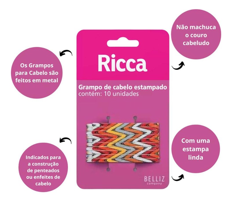 Grampo de Cabelo Ricca Style Étnico 2