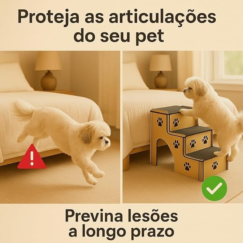 Escada Pet Cachorros em MDF 6 mm com Carpete Antiderrapante 3