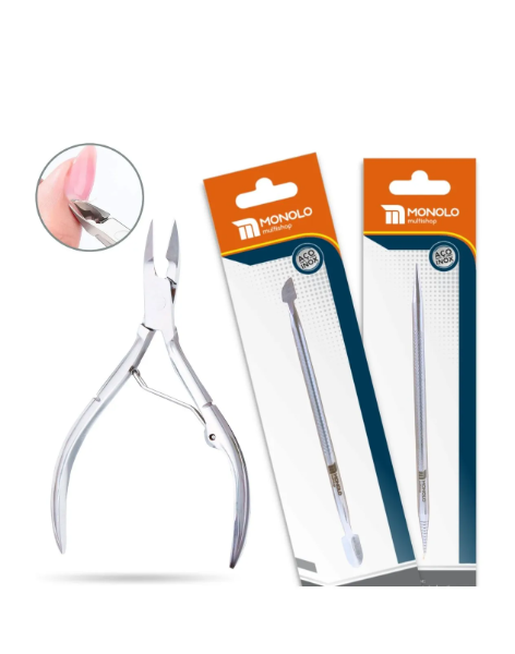Kit Alicate Cutícula + Palito + Espátula 1