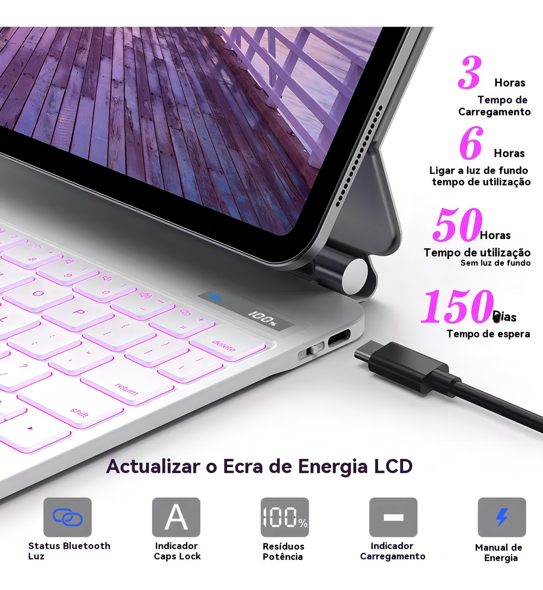 Capa com Teclado e Trackpad para iPad 10ª Geração 2