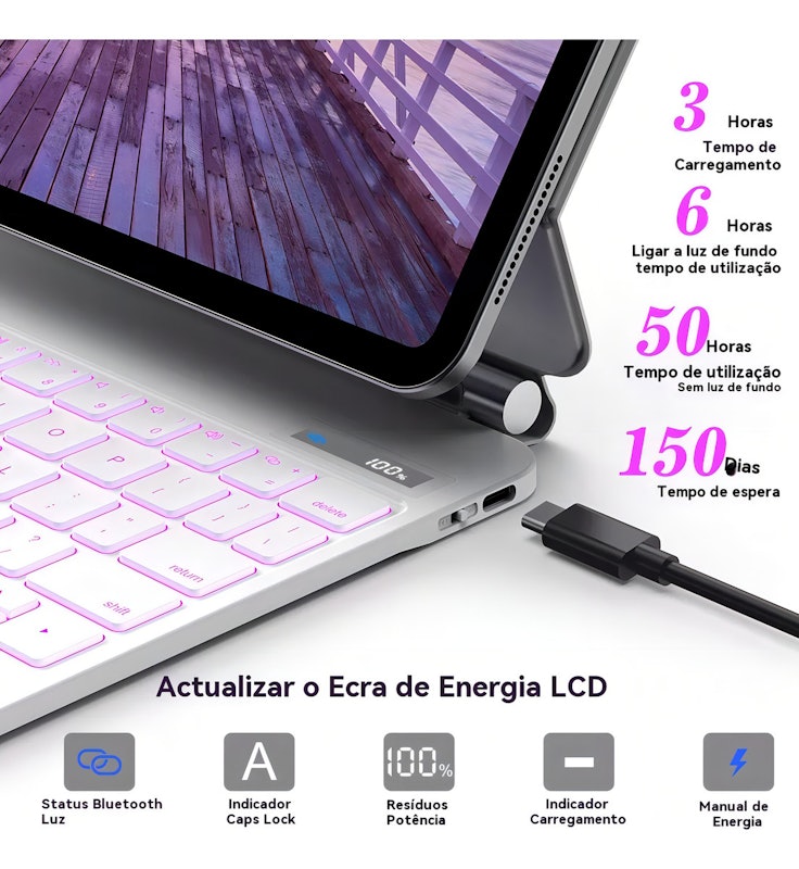 Capa com Teclado e Trackpad para iPad 10ª Geração 2