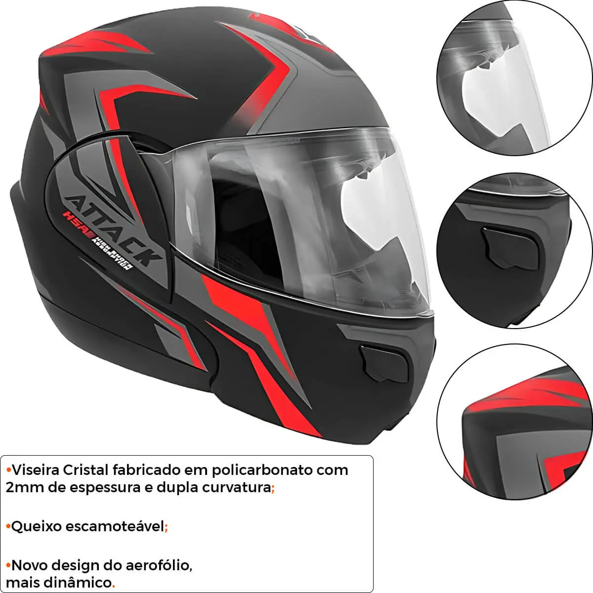 Capacete Escamoteável Pro Tork Attack HSA 5