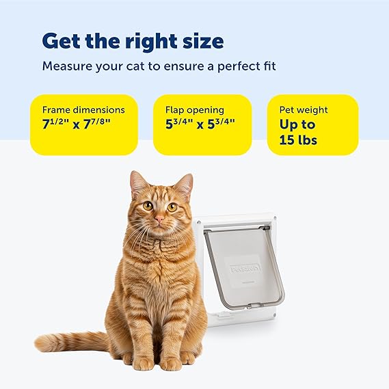 Way Locking Cat Door White 2