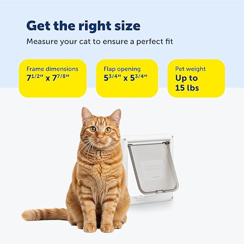 Way Locking Cat Door White 2