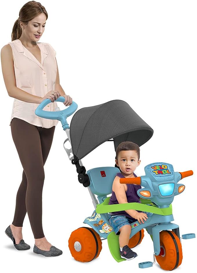 Triciclo Infantil Velotrol com Capota Passeio & Pedal  4