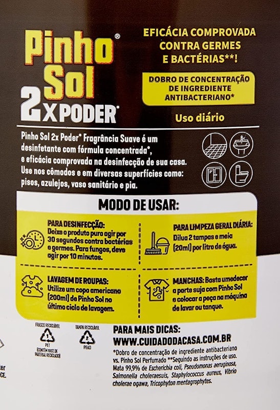 Pinho Sol Desinfetante 2x Poder Fragrância Suave 5