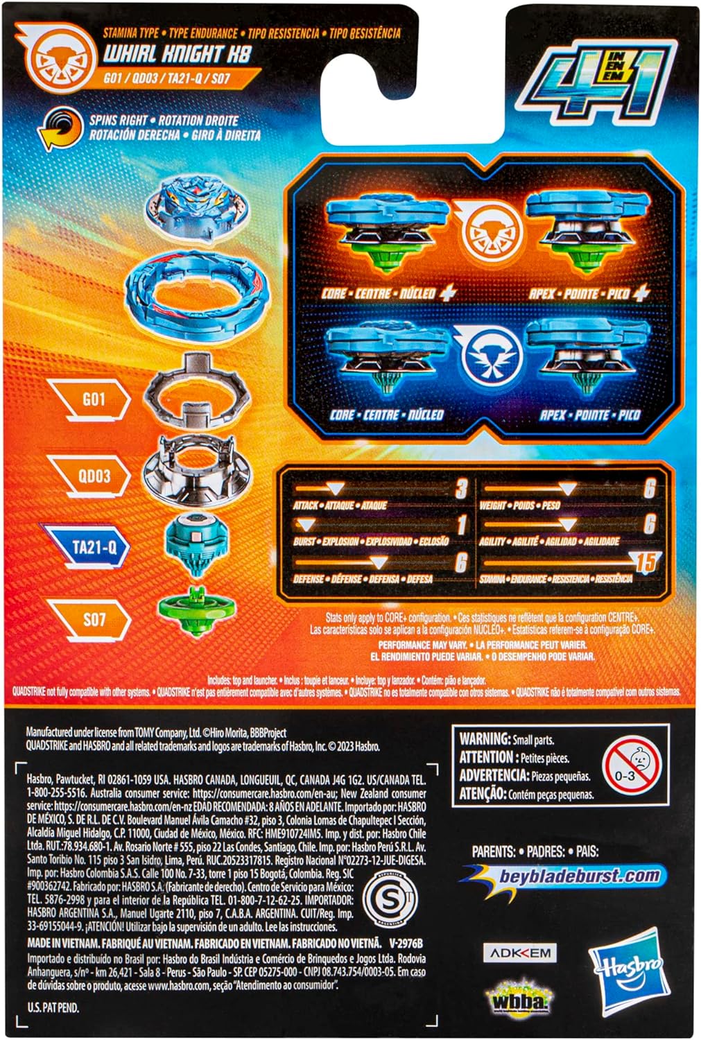 Beyblade Burst QuadStrike Whirl Knight K8 4