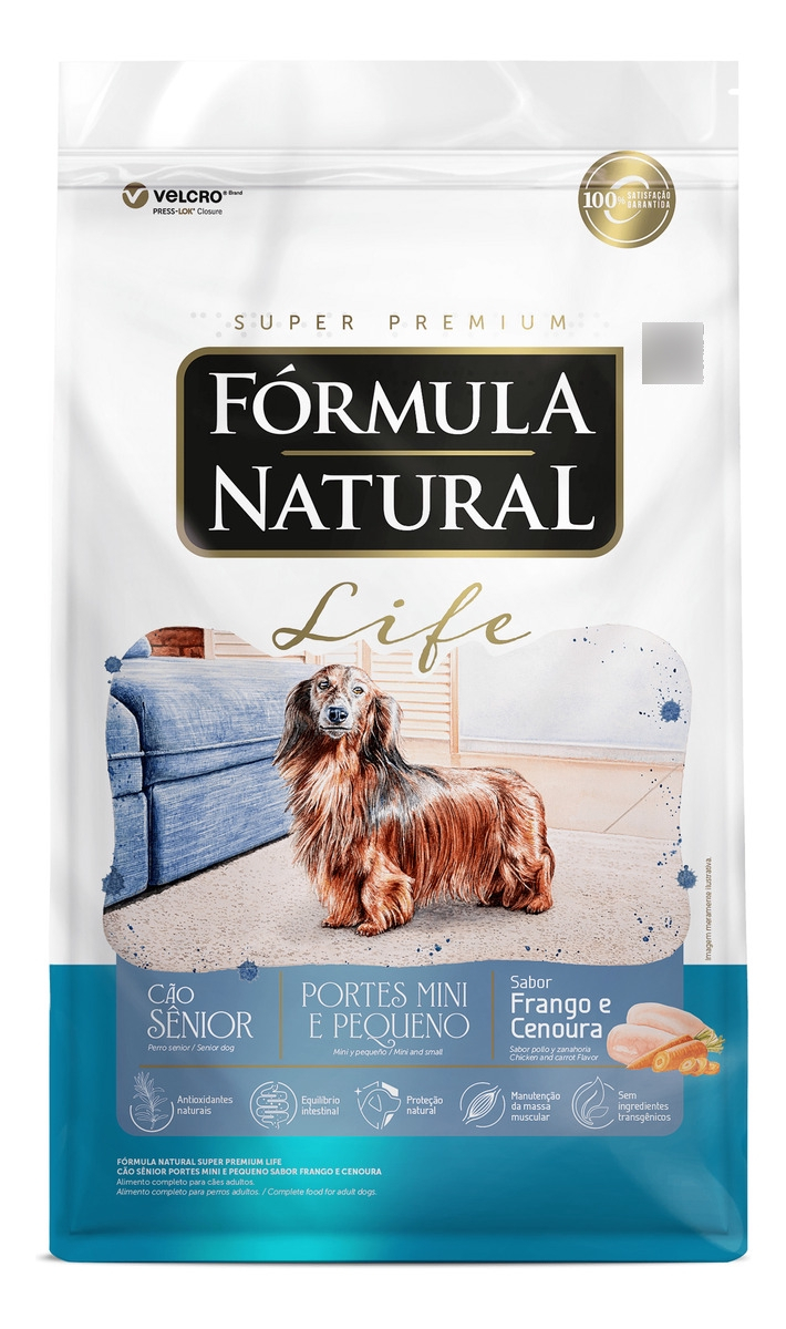 Fórmula Natural Super Premium Life Cão Sênior Portes Mini e Pequeno Sabor Frango e Cenoura 4