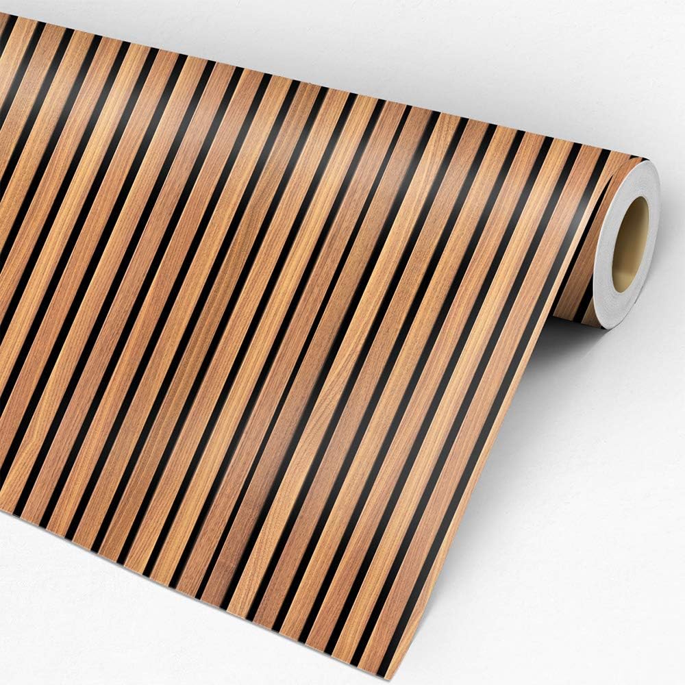 Papel de Parede Madeira Clara Ripado 5