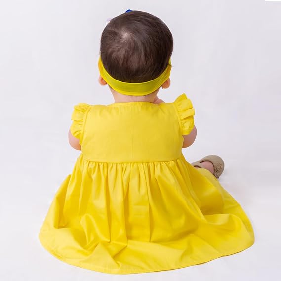 Vestido Infantil Copa do Mundo Brasil Amarelo 2