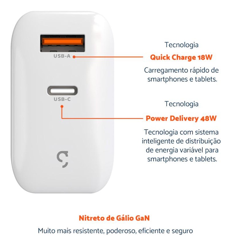 SuperPower GaN Duo 48 W Carregador Universal Geonav 3