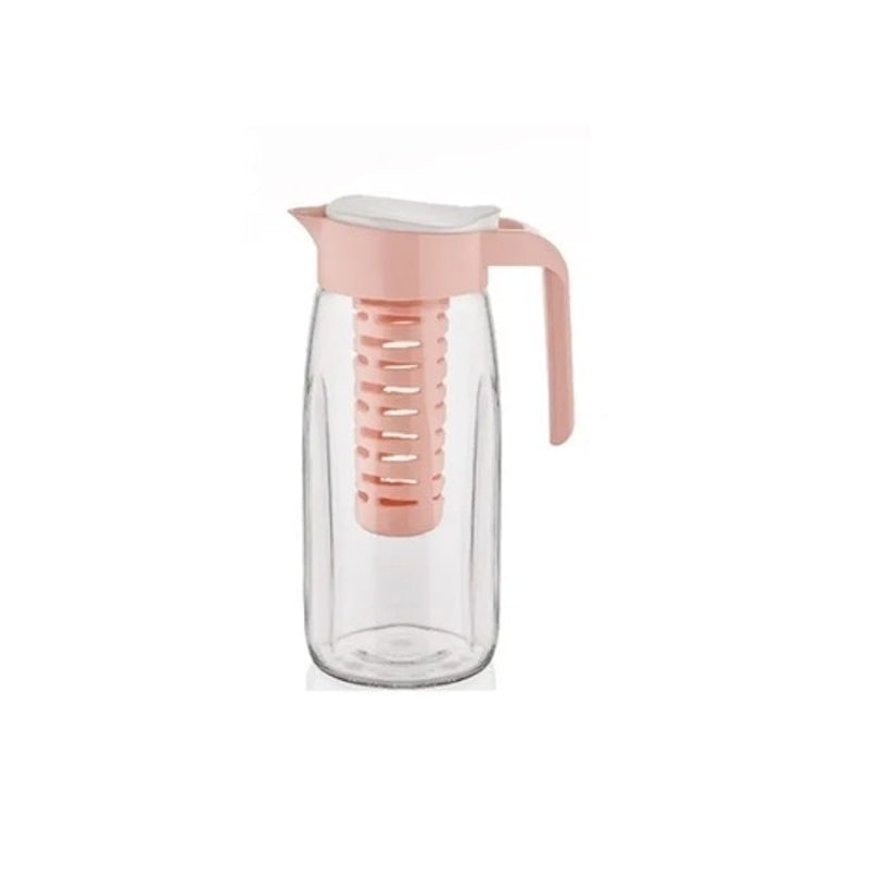 Jarra de Vidro com Infusor Removível Rosa 1