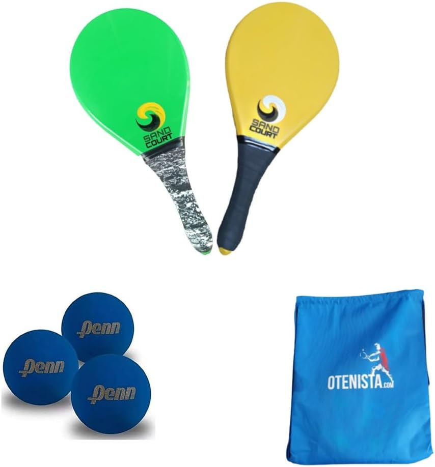 Kit 2 Raquetes de Frescobol Polímero + 3 Bolas 5