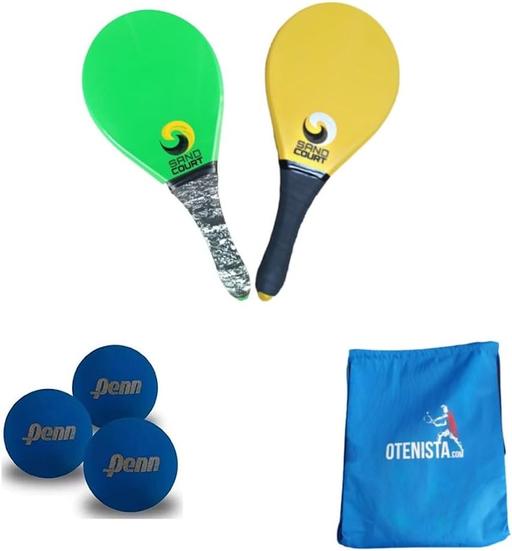 Kit 2 Raquetes de Frescobol Polímero + 3 Bolas 5