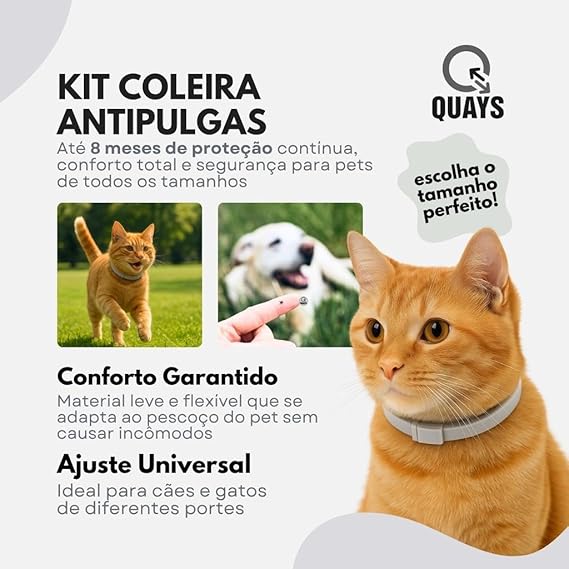 Kit com 3 Coleiras Antipulgas para Cães e Gatos 4