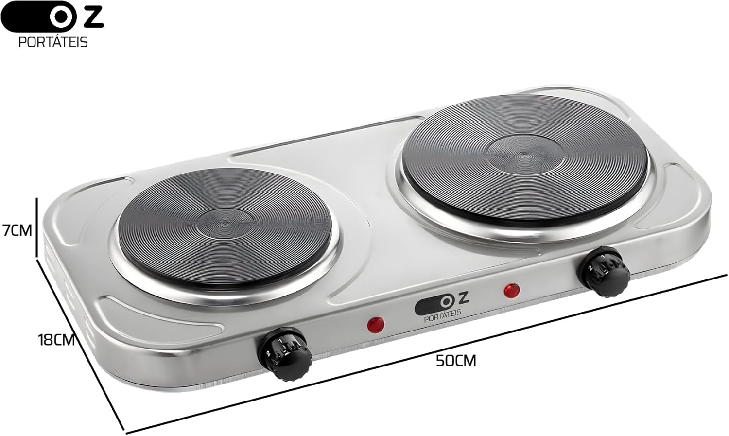 Fogão Elétrico Portátil 2 Bocas Cooktop 4