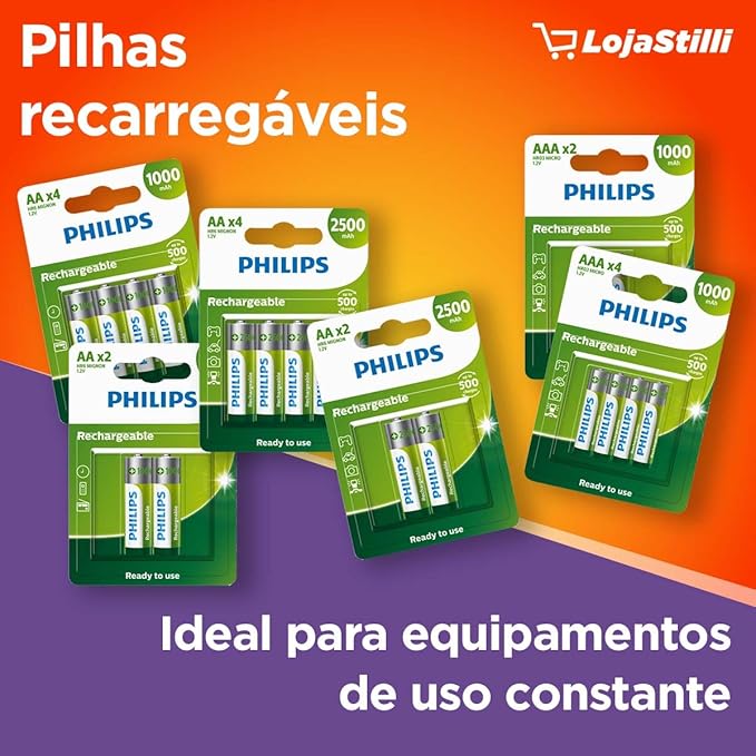 Pilha Recarregável AA Philips 5