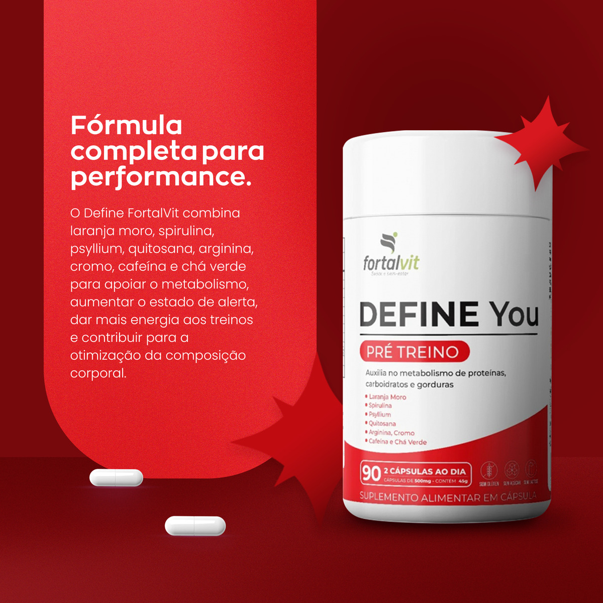 DEFINE YOU Suplemento Pré-Treino, 90 Cápsulas 3