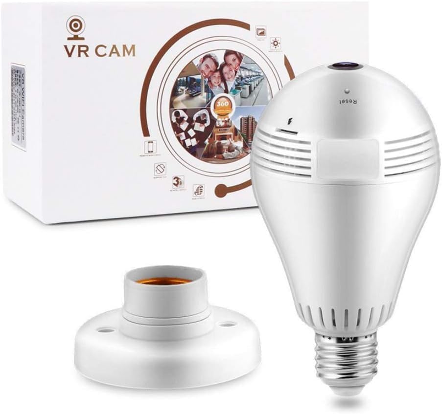 Lâmpada Câmera Espiã IP Led Wi-Fi Panorâmica 360° 5