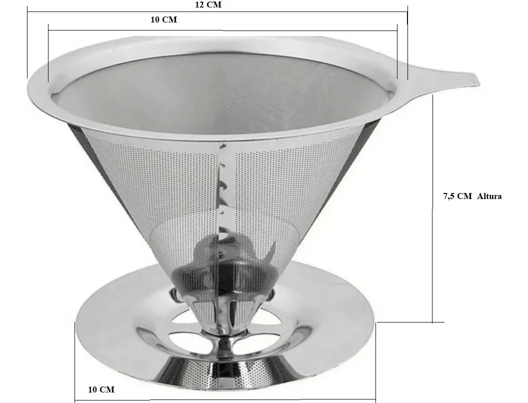 Filtro de Café Inox Até 4 Xícaras Ke Home 3