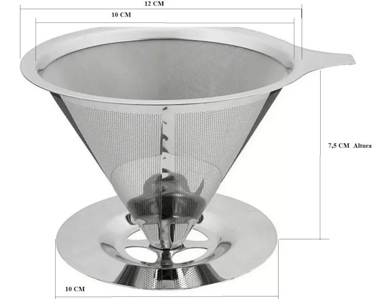 Filtro de Café Inox Até 4 Xícaras Ke Home 3