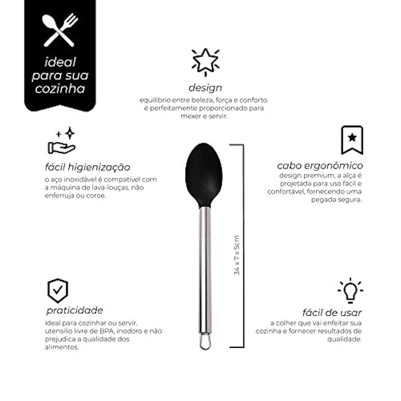 Colher de Silicone com Cabo de Aço 2