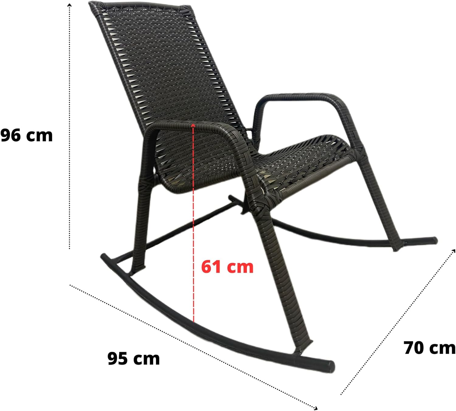 Cadeira Balanço para Varanda e Jardim WJ Móveis de Aço 3