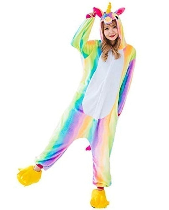 Pijama Kigurumi Unicórnio Arco-Íris Colorido 1