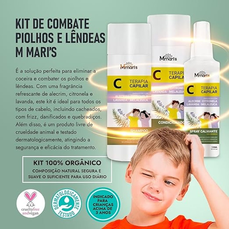Kit Terapia Capilar Combate Piolhos e Lêndeas 2