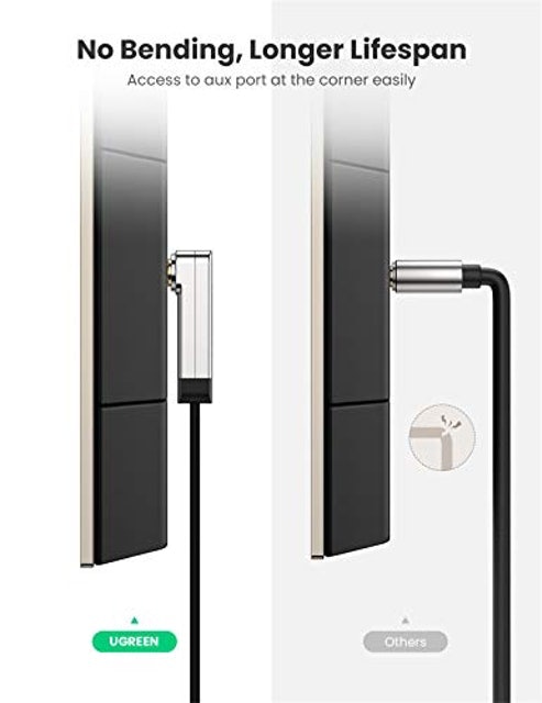 Cabo de Áudio P2 Ugreen 3,5 mm Macho p/ Ângulo 90 Graus 2