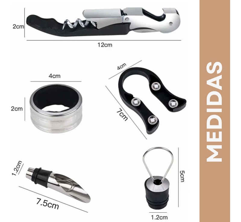 Kit Petisqueira Redonda Madeira + 4 Facas Queijo + 4 Peças Vinho 4
