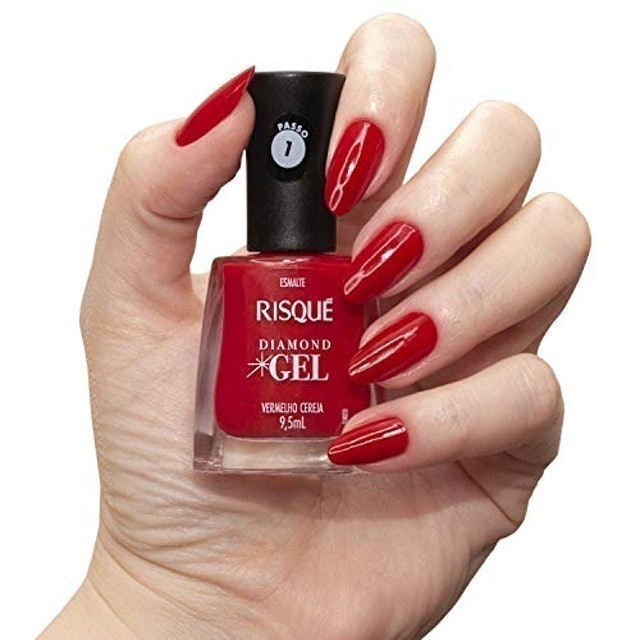 Esmalte Vermelho Rubi Risqué Diamond Gel 4