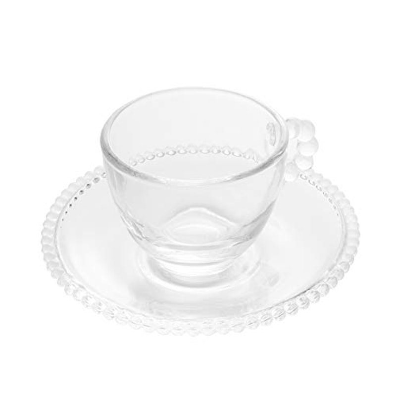 Conjunto 4 Xícaras Café Cristal com Pires Pearl 1