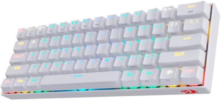 Teclado Mecânico 60% Bluetooth Redragon Draconic Lunar White 1