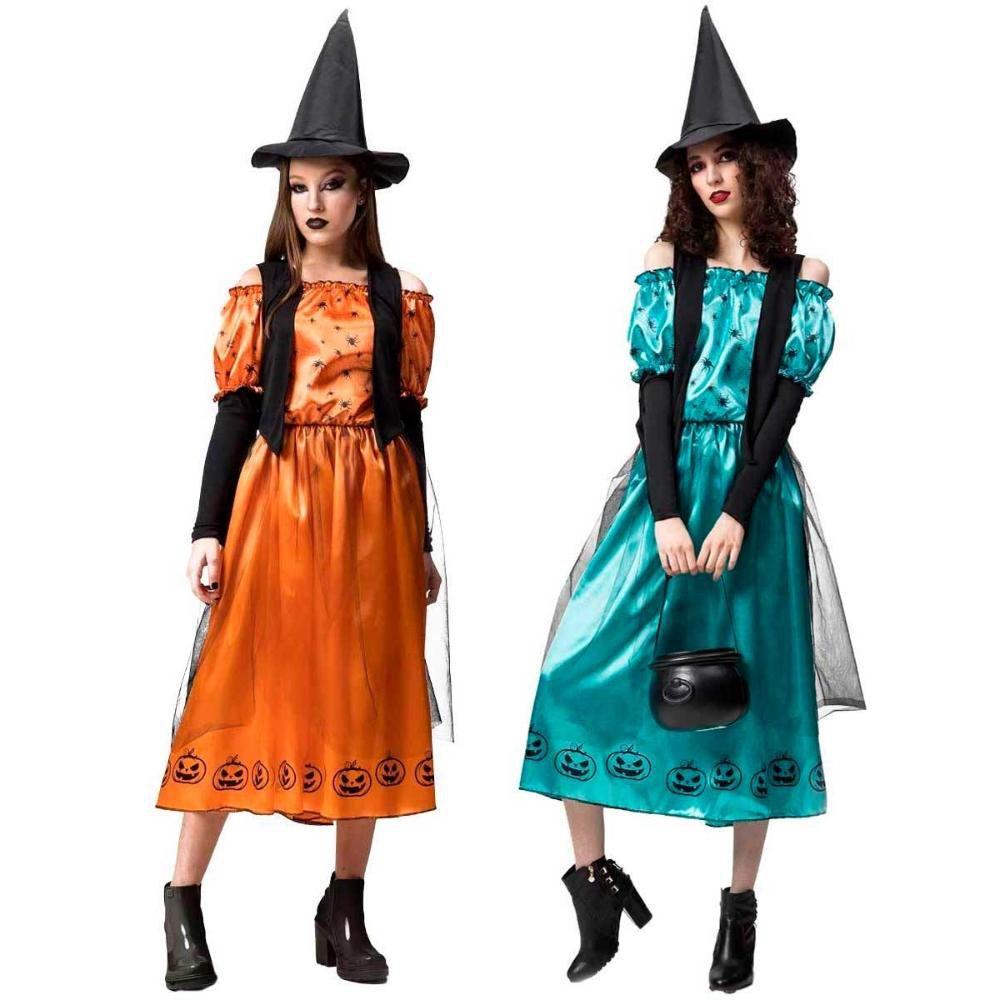 Fantasia Bruxa Feminina Casal Feminina de Halloween 1