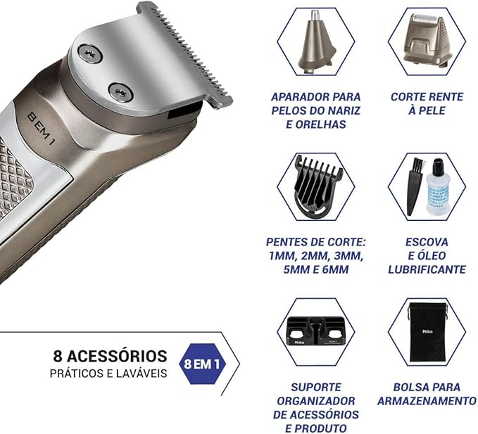 Aparador de Pelos Philco Multigroom 8 em 1 4