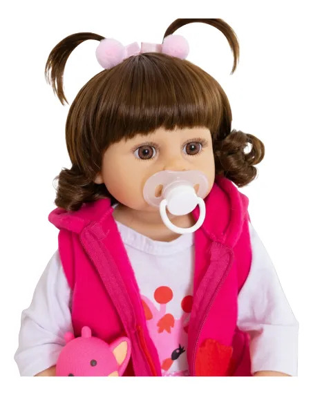 Boneca Bebê Reborn Menina Silicone Original Girafinha Boneca 4