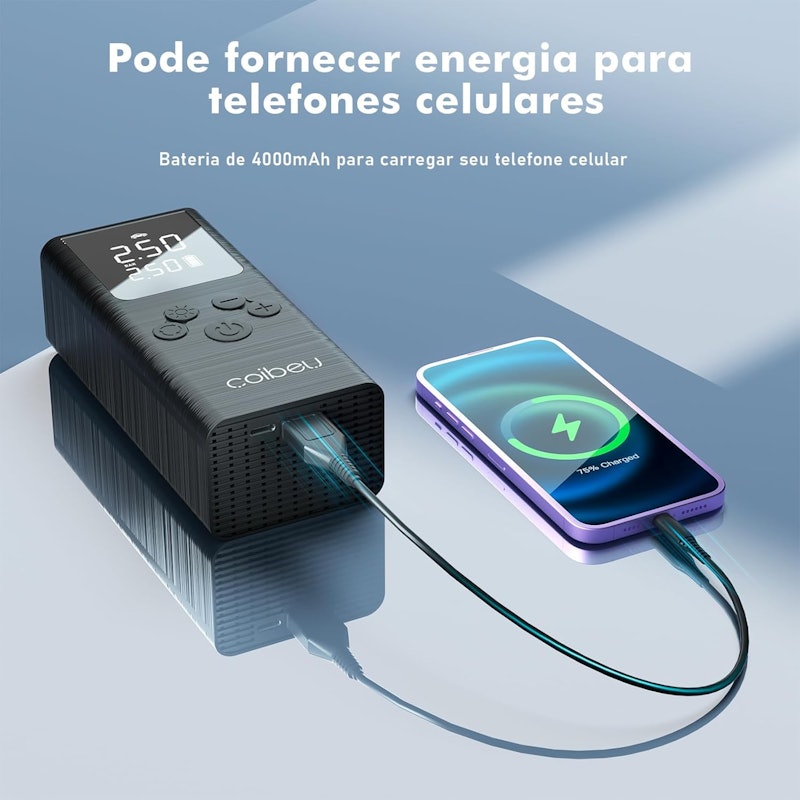 Compressor de Ar Portátil Calibrador de Pneus Coibeu 4