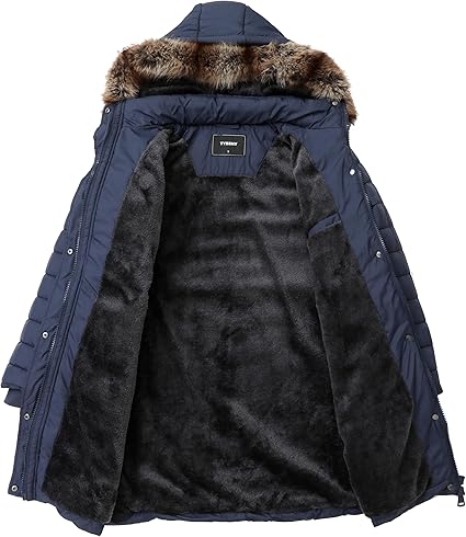 Casaco Feminino Longo de Inverno Impermeável Acolchoado Parka 3